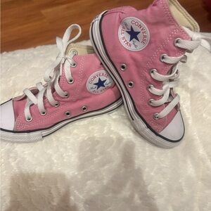 Girls Converse Pink Canvas High-Tops size 12.5